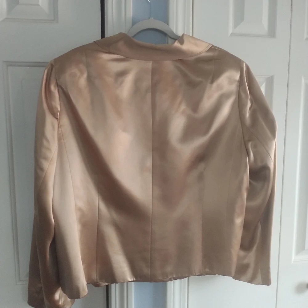 Kate Hill Woman 100 percent Gold Silk Blazer Plus Size 22W - Picture 8 of 9
